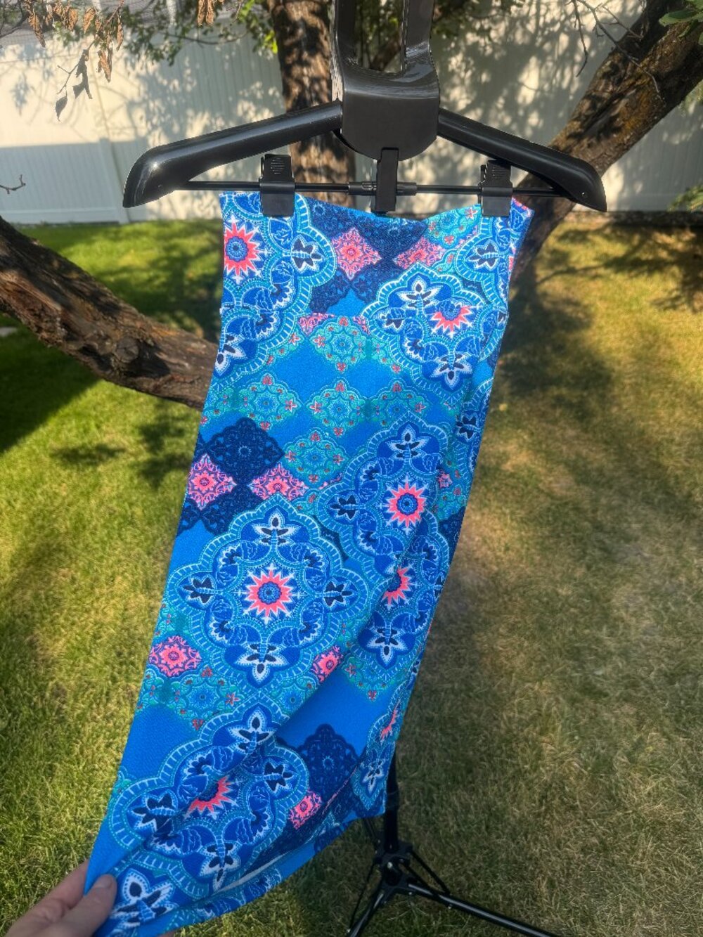 💙 Bright Mandala Geometric Stretch Bodycon Pencil Skirt Size S